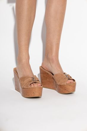 Jimmy Choo London Leda Wedge 100 Wedge Sandals, Womens, Brown