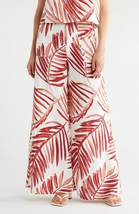 Tori Richard A New Leaf Maybelle Wide Leg Linen Blend Pants in Mocha at Nordstrom Rack, Size 00