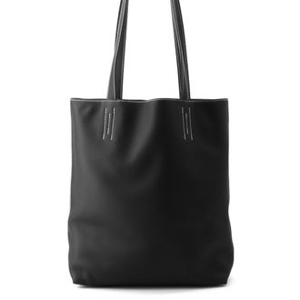 Herm&egrave;s Black Swift Leather Handbag Tote Bag (Pre-Owned)