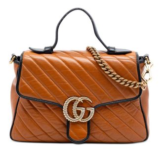 Gucci Pre-owned Gucci Small GG Marmont Matelasse Leather Torchon Top Handle Bag Ladies 84TCHHAS7HV92F75