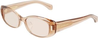 Ferragamo Light Brown Oval Ladies Sunglasses SF2021SLB 260 55