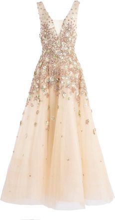 Saiid Kobeisy Tulle, Ankle Length Dress With Dotted Beading