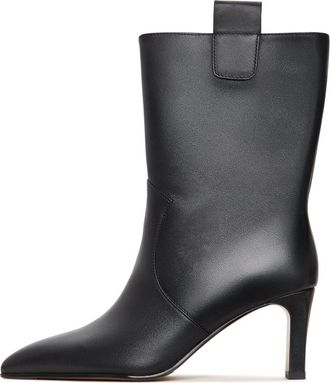 Cesare Gaspari Elegante hoge hakken laarzen Ava - Zwart - Dames - Laarzen met Hak - Zwart - 40 EU - Leer - Schoenen