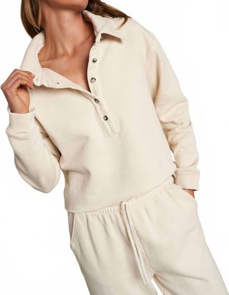 perfectwhitetee Vinny Heavier Fleece 3/4 Sweatshirt In Sugar