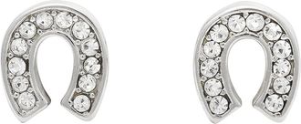 Kate Spade New York Youre A Gem Pave Horseshoe Studs Womens Earring Clear/Silver, Cubic Zirconia