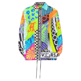 Versace 2020 Runway Pop Temple Shirt Jacket