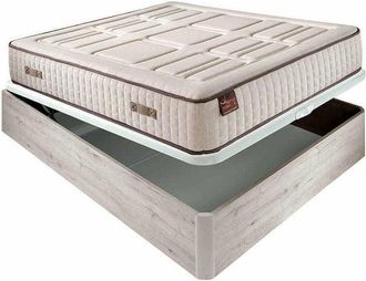 Colchones Aznar Colchón Hr Cotton con visco 27 cm extra firme transpirable + Canapé abatible madera 3D transpirable altura 34 cm 150x190 cm - Nordico