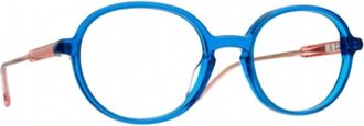 Caroline Abram 70 Oval Translucent Blue Sunglasses