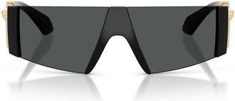 Versace 136mm Rectangular Sunglasses in Black /Dark Grey at Nordstrom