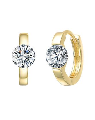 Genevive Silver Huggie Earrings