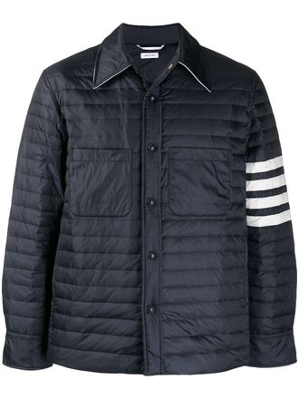 Thom Browne 4-Bar down fill shirt jacket - Blue