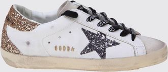 Golden Goose Sneakers Super-Star in pelle e glitter con effetto vissuto