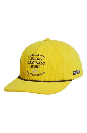 adidas Unfair Way Corduroy Baseball Cap in Eqt Yellow/Black/White at Nordstrom