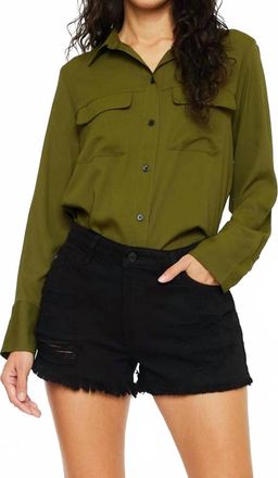 Kancan High Rise Black Fray Hem Denim Shorts