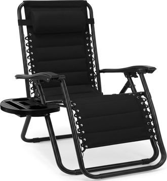 Best Choice Products Padded Zero Gravity Chair with Side Tray & Adjustable Headrest