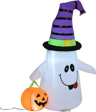 TJ Hughes Halloween Inflatable Witch With Pumpkin Lantern 1.2m - TJ Hughes