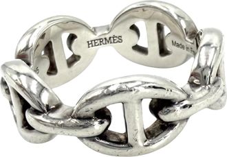 Herm&egrave;s Silver 925 Band Ring (Pre-Owned)
