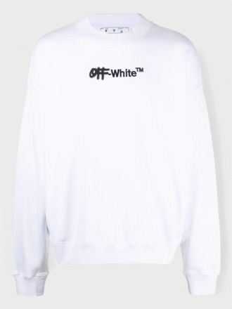 Off-white Mens Spray Helv Skate Crewneck White - Size 2XL