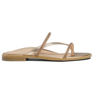 Vionic Citrine Prism Leather Womens Toe Post Sandals - Gold - Size:UK 6.5