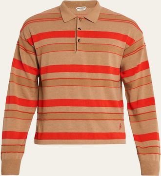 J.W.Anderson Mens Multi-Stripe Knit Rugby Shirt