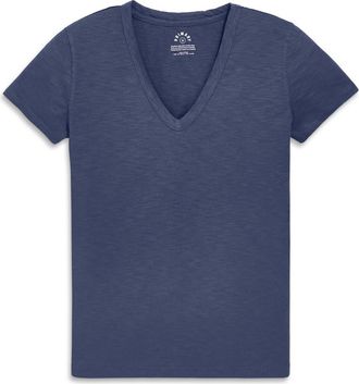 primary Womens Fit Classic Slub V-Neck Tee in Sunwashed Navy at Nordstrom, Size Xx-Large