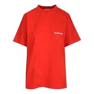 Balenciaga (WMNS) Balenciaga Logo Regular Fit T-Shirt Bright Red 612965TMVF43168
