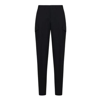 Lardini Pantalones de Lana y Mohair de Corte Recto - Trousers - Hombre - Negro - S