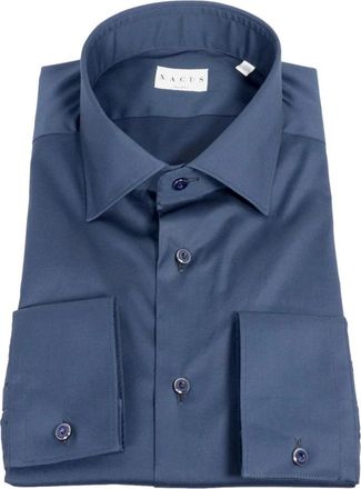 Xacus Overhemden, Heren, Blauw, 3Xl, Katoen, Moderne Franse Kraag Shirt Blauw
