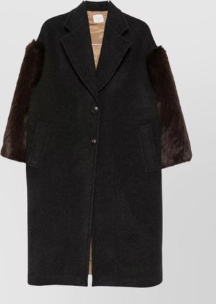 Alysi faux fur panelled fitted jacket