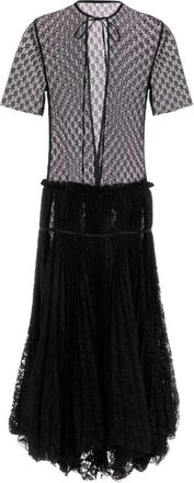 J.W.Anderson Womens Mixed Lace Dress Black Polyester