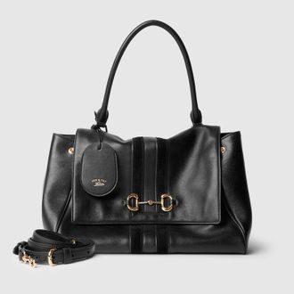 Gucci Paparazzo Medium Top Handle Bag, Black, Leather