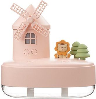 OEM Humidificador Usb Con Forma De Caja De M&uacute;sica De Molino De Viento, Mini Mascota, Doble Pulverizaci&oacute;n - Rosa