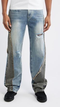 Rta Tucker Slim Fit Distressed Jeans in Ash Blue Split at Nordstrom, Size 28