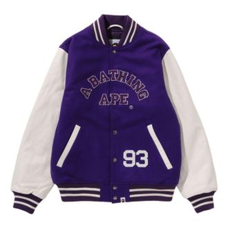 A Bathing Ape Giant Ape Head Varsity Jacket Purple 1I80-141-013-PUR