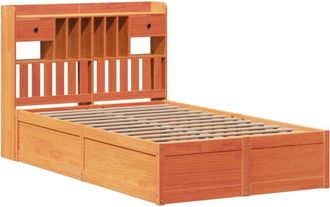 vidaXL Cama Sin Colch&oacute;n Madera Maciza De Pino Marr&oacute;n Cera 120x200 Cm Vidaxl