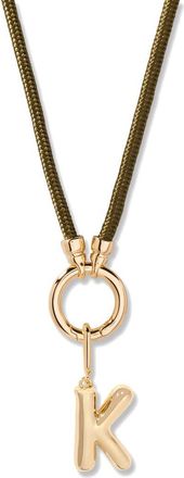 Brook & York Kai Initial Charm Necklace in Gold/Olive K at Nordstrom