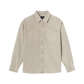 A.P.C. Casual Shirt - Heren - Casual Overhemden - Beige - L - Overhemden
