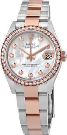 Rolex Datejust Mother of Pearl Diamond Dial Automatic Ladies Steel and Everose Gold Oyster Watch 278381MDO