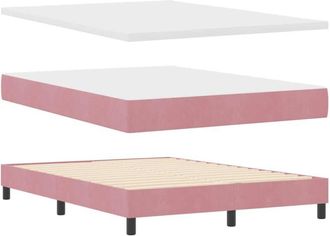 vidaXL Cama Con Somier Y Colch&oacute;n Gris Oscuro 80x200 Cm Terciopelo Rosa Vidaxl