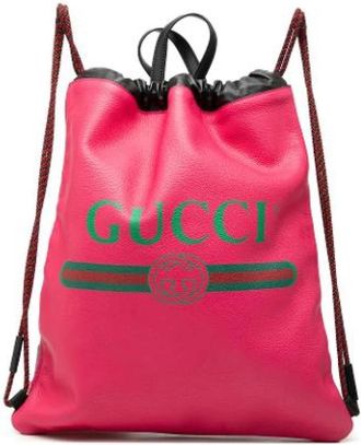 Gucci Pre-owned Backpacks, female, Pink, Size: ONE SIZE Pre-owned Leather Backpack