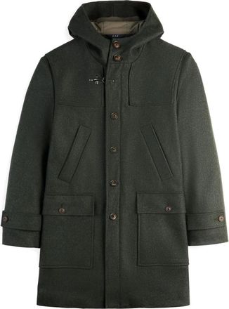Fay Groene Cashmere Blend Wollen Jas - Heren - Winterjassen - Groen - XL - Wol - Jassen