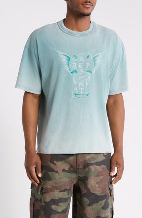 Represent Westside Graphic T-Shirt in Smoked Teal at Nordstrom, Size Xx-Large