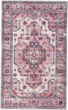 Tom Tailor Alfombra de ba&ntilde;o vintage impresa a m&aacute;quina burdeos 70x120 cm