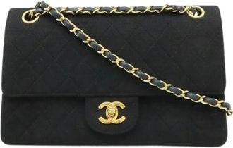 Chanel Pre-owned Matelasse Coco Mark Chain Shoulder Bag - Dames - Vintage Schoudertas - Zwart - ONE Size - Katoen - Vintage