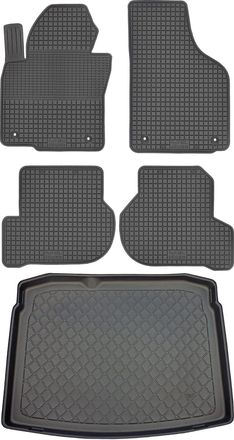 OEM Volkswagen Golf Vi Comfortline Hatchback De 09.2008 A 09.2012. Juego: Alfombrillas De Goma Para Coche + Alfombrilla Para Maletero