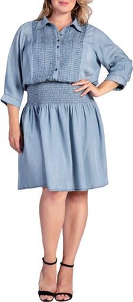 Standards & Practices Felis Smocked Shirtdress in Blush Indigo at Nordstrom, Size 14W