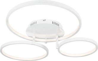 QAZQA Moderno Plaf&oacute;n Moderno Blanco Con Led Y Atenuador - Rondas Aluminio Org&aacute;nica Incluye Led Max. 1 X 30 Watt - Qazqa