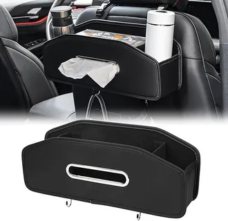 OEM Organizzatore Per Sedile Posteriore Auto Con 2 Portabicchieri, Vano Portaoggetti Da Appendere Al Poggiatesta Con Ganci, Porta Fazzoletti Multifunziona