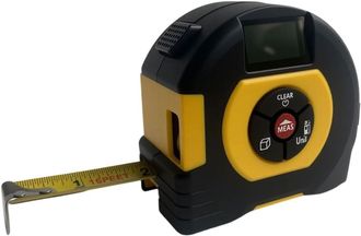 OEM Medidor De Distancia L&aacute;ser Digital, Alcance De 60 M Con Cinta M&eacute;trica De 5 M, Color Negro Y Amarillo