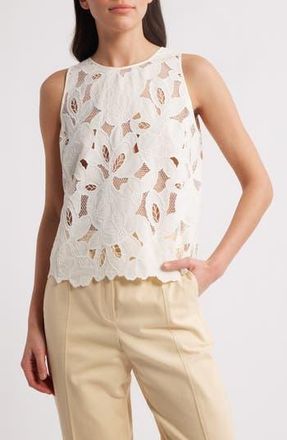 BOSS Berodi Broderie Anglaise Top in Wht at Nordstrom Rack, Size 18 (Similar To 14W)